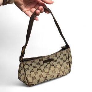 Gucci monogram canvas shoulder bag